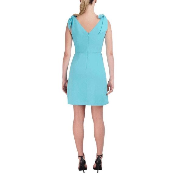 BCBGENERATION Tie-Sleeve Bow Shoulder Blue Sheath Mini Dress SIZE 16 NWT $98 - Picture 6 of 12